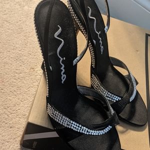 Nina Slingback Black Shoes